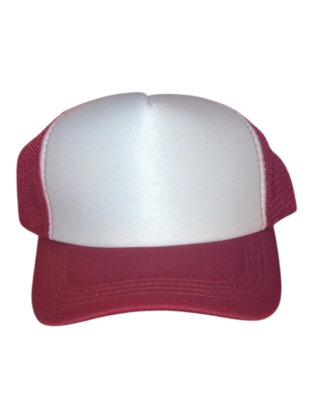 Women’s Two-Tone Trucker Hat - White & Burgundy